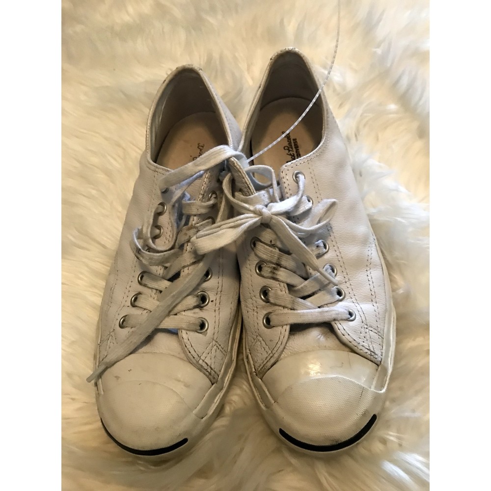 Converse Jack Purcell OX White Leather Low Top Sneaker Shoes Men 10 women 11.5